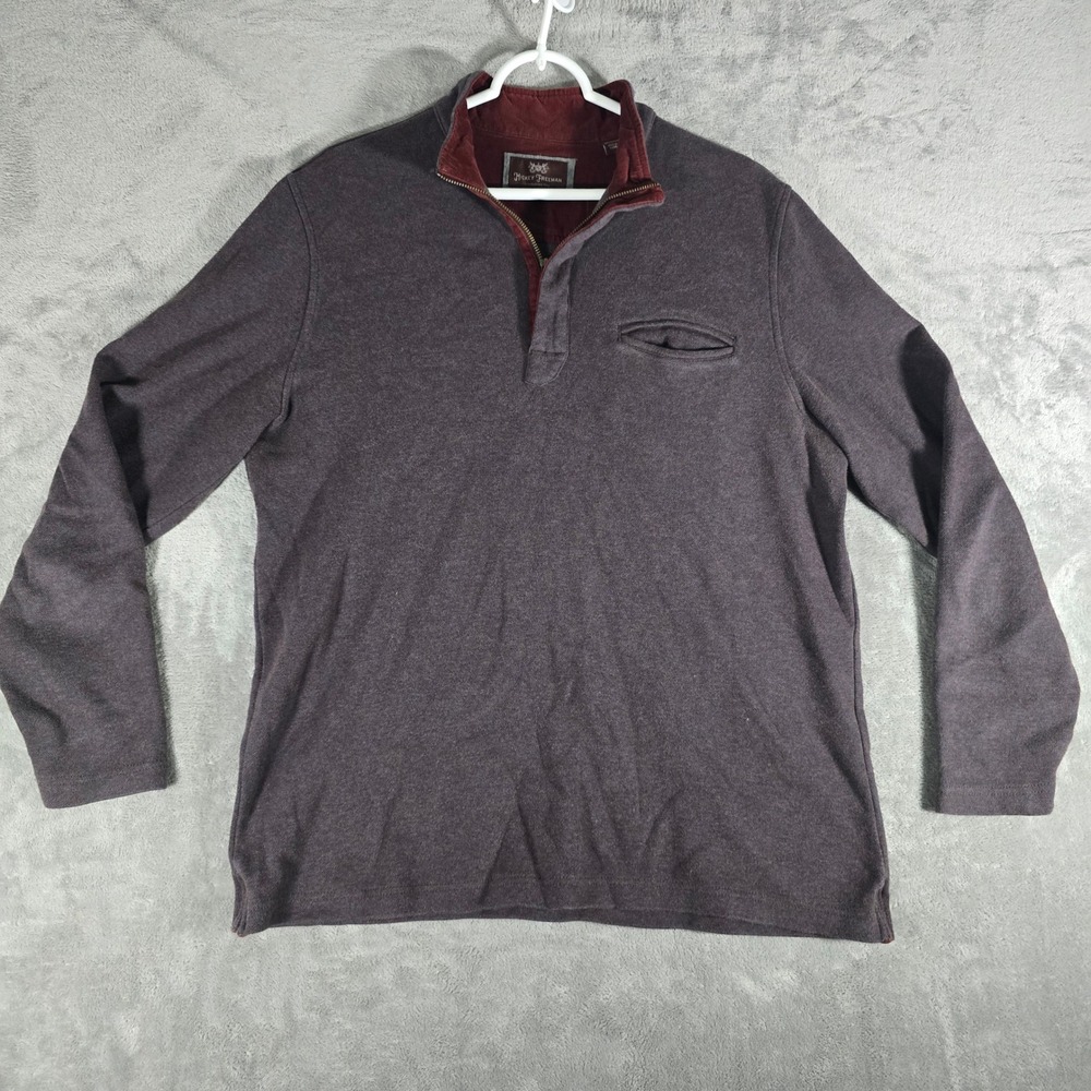 Hickey Freeman Pullover Sweater Quarter Zip Mock Neck‎ Casual L